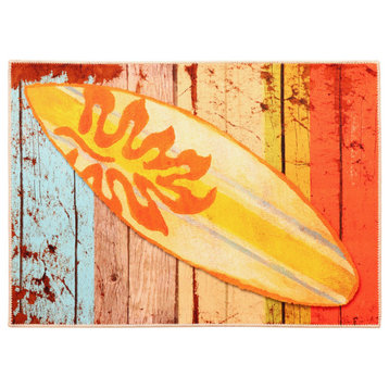 Surfboard Olivia's Home Accent Washable Rug 22"x32"