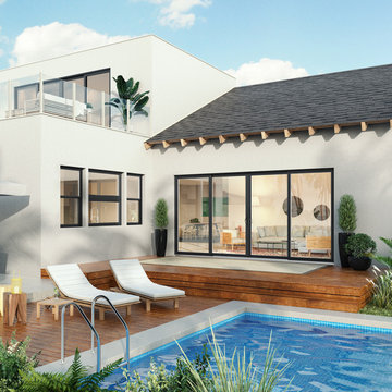 Florida home with black windows and doors