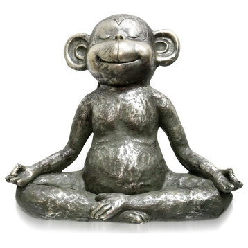 Yoga Monkey Indoor and Outdoor Safe Resin Monkey Statue Practicing Yoga Moves