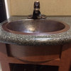 16" Oval Copper Bathroom, Wine & Whiskey Barrel Sink Lift & Turn Drain Included