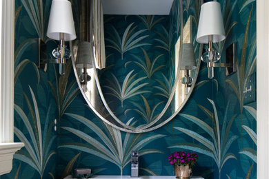 Example of an eclectic powder room design in Richmond
