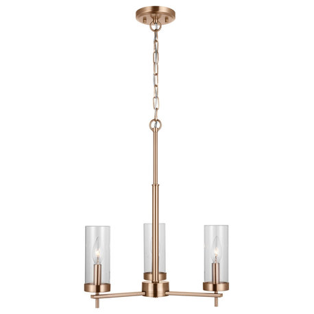 Zire 3-Light Chandelier in Satin Brass