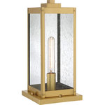 Quoizel - Quoizel WVR9106A Westover 1 Light Outdoor Lantern - Antique Brass - The clean lines make the Westover a modern industrialist's dream. Long rectangular framework with clear beveled glass panels provide an unobstructed view of the fixture's sleek interior. The mix of finishes further enhances the versatility of this refined collection.