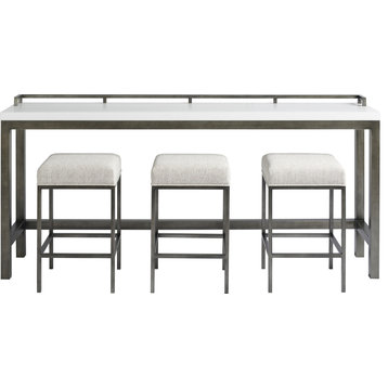 Curated Essence Console Table with Stools - Meringue