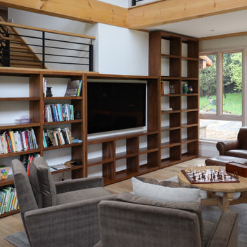 Custom Walnut Bookcase & Entertainment Center