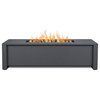 Real Flame Keenan 52" x 26" Aluminum Propane Fire Table in Gray