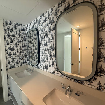 Commercial Vinyl Wallcovering in a Luxury Steamboat Springs Bathroom
