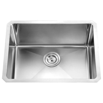 Dowell Undermount Single Bowl Stainless Kitchen Sink - Small Radius, 21w X 16l X