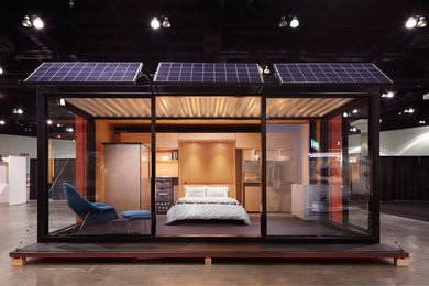 Small urban loft-style bedroom photo in Santa Barbara