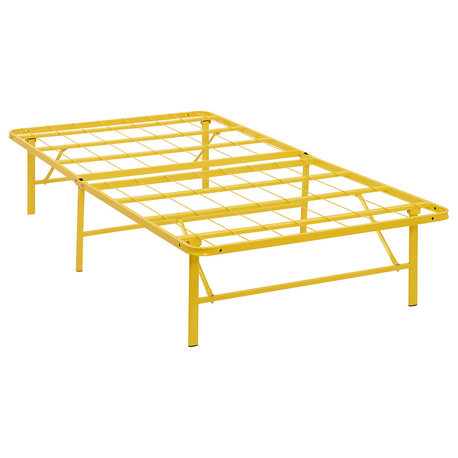 Horizon Twin Stainless Steel Bed Frame, Yellow