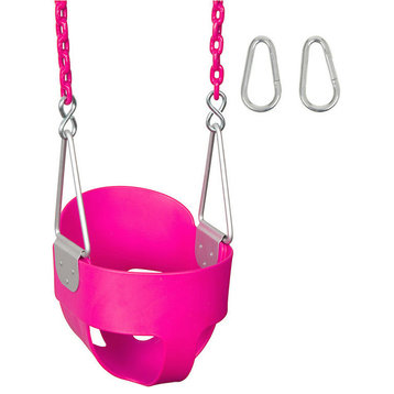 High-Back Full Bucket Swing Seat With Coated Chain, 5.5', Pink