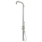 PULSAR - Pulsar 07 Wall Mount Outdoor Shower with Hand Shower, Brushed Stainless - Looking for a way to add a little luxury to your outdoor space? Look no further than the Pulsar 07 outdoor shower! This beautiful wall mounted shower is made from highly durable 316 grade stainless steel, so it's built to last. The Pulsar 07 is available in a brushed and matte black finish. Perfect for rinsing off after a dip in the pool or a day at the beach, the shower features a pressure balance valve, diverter, and hand shower - everything you need for a complete outdoor experience. Go ahead and treat yourself - you deserve it!