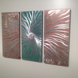 Modern Abstract Metal Wall Art Panel Set by Joseph Brewster - Products
