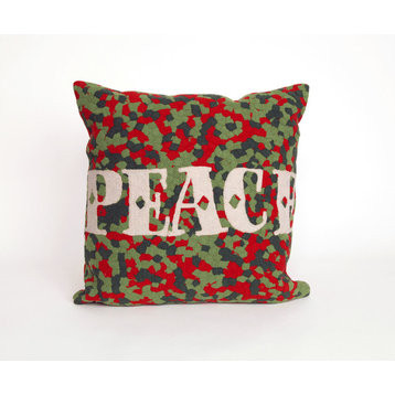 Visions II Peace Pillow, Red, 20"x20"