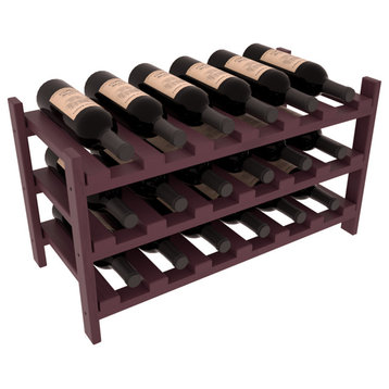 18-Bottle Stackable Wine Rack, Ponderosa Pine, Burgundy/Satin Finish