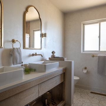 Part 2 - Modern and Understated Mediterranean Escape: Guest Bathroom