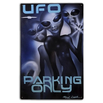 UFO Parking Only, Classic Metal Sign