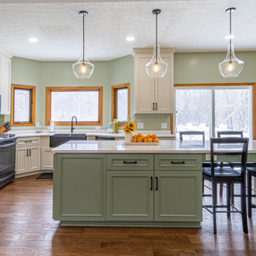 Transitional Kitchen With Over-Sized Island