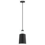 Eglo Lighting - Eglo Lighting 96801A Tabanera - One Light Mini Pendant - Always on-trend, the Tabanera Mini Pendant Light bTabanera One Light M Black/White White Gl *UL Approved: YES Energy Star Qualified: n/a ADA Certified: n/a  *Number of Lights: Lamp: 1-*Wattage:60w A19 Medium Base bulb(s) *Bulb Included:No *Bulb Type:A19 Medium Base *Finish Type:Black/White