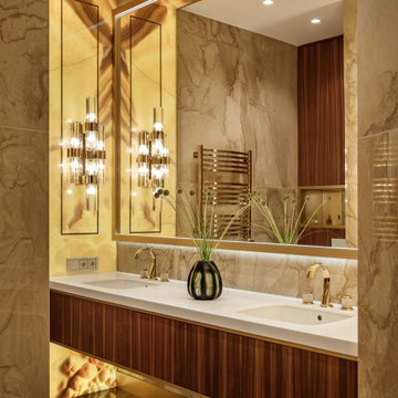 Люкс интерьер ванной комнаты в Квартире 160 кв. м. в стиле Неоклассика