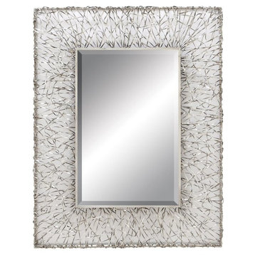 Industrial Silver Metal Wall Mirror 54307