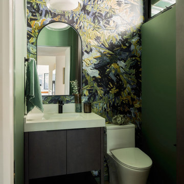 Converted Pantry Becomes Colorful Powder Bathroom