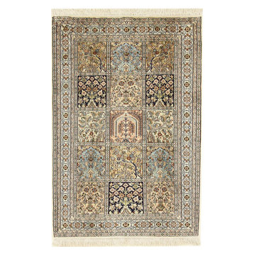 Oriental Rug Kashmir Silk 3'11"x2'11"