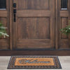 Natural Coir & Rubber 38x23, Thick Durable Doormats, Checkered Border Bronze