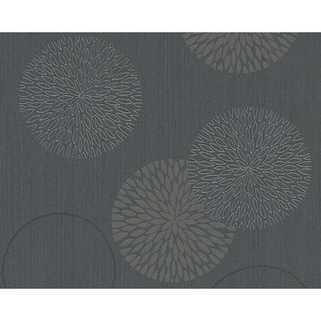 Spot 3, A Hint of Elegance Gray, Black Wallpaper Roll, Modern Wall Decor Accent