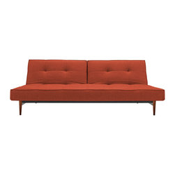 "Innovation" Splitback Mixed Dance Burned Sofa Bed / Dark Wood Legs - Sofas