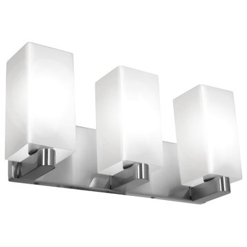 Archi Dimmable LED Wall & Vanity in Brushed Steel with Opal Glass