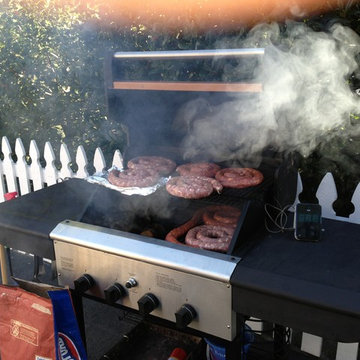 Smoked sausage on the CharBQ. Cooking like a king!