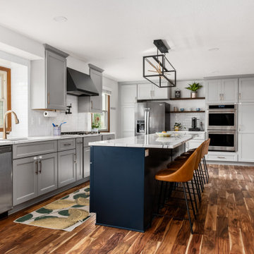 Stunning Two-Tone Transitional Kitchen Remodel Done With New Cabinets