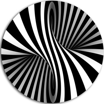 Black And White Spiral, Digital Large Disc Metal Wall Art, 11"