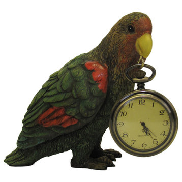 Parrot With Pocket Watch Statuette