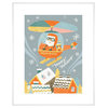 "Santa Helicopter" Paper Art Print by Irene Chan, 23"x29"