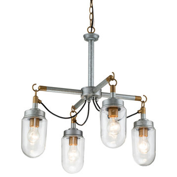 4-Light Gold and Vintage Silver Finish Chandelier
