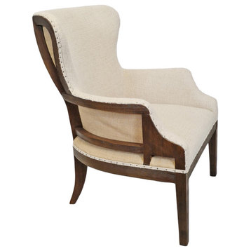 Burlap & Oak Arm Chair