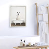 Sylvie Alpaca in the Tub Color Framed Canvas by Amy Peterson, White 18x24