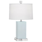Robert Abbey - Robert Abbey BB990 Harvey-One Light Table Lamp-11.5 In 9.25 In - Shade Included.  Base DimensionHarvey-One Light Tab Baby Blue Glazed/Luc *UL Approved: YES Energy Star Qualified: n/a ADA Certified: n/a  *Number of Lights: 1-*Wattage:60w G16.5 Candelabra bulb(s) *Bulb Included:No *Bulb Type:G16.5 Candelabra *Finish Type:Baby Blue Glazed/Lucite