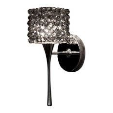 WAC Lighting Mini Haven Wall Sconce With Black Ice Glass, Chrome