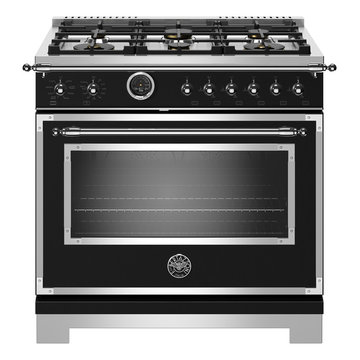 36 inch Dual Fuel Range, 6 Brass Burner, Electric Self-Clean Oven Heritage Serie