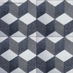 Encaustic Cement Tile, Harlequin, Set of 10 - タイル