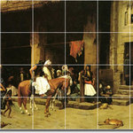 Picture-Tiles.com - Jean Gerome Village Painting Ceramic Tile Mural #82, 72"x48" - Mural Title: A Street Scene In Cairo