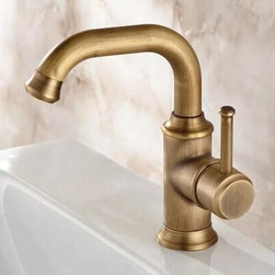 Antique Basin Faucet Brass Rotatable Mixer Bathroom Sink Faucet TF0188A - Bathroom Sink Faucets