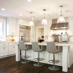 EIFFEL ARM PISTON - LIGHT GREY Leatherette - Bar Stools And Counter Stools