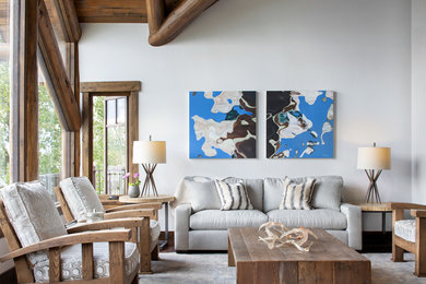 Living room - rustic living room idea in Other