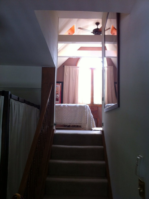 How to close off a bedroom doorway at the top of a staircase?