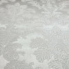 Silver gray metallic floral Victorian damask faux fabric Wallpaper, 8.5" X 11" S