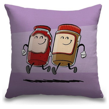 "Jelly and Peanut Butter II - Food Pairings" Outdoor Pillow 18"x18"